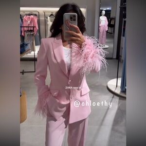 Zara FEATHER CUFF BLAZER
